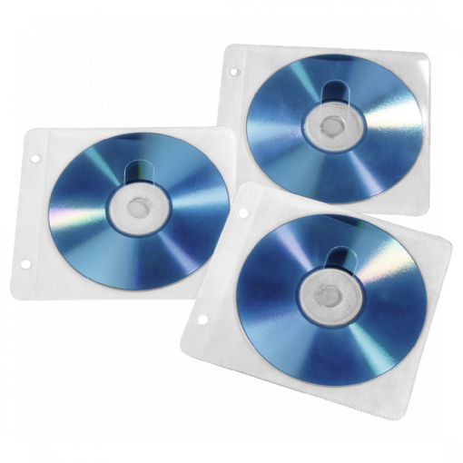 Hama CD/DVD Ring Binder Sleeves, 50 pcs./pack, White