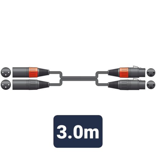 1.5m Citronic Classic Audio Lead 2 x XLR 3 Pin Female to 2 x XLR 3 Pin Male