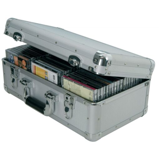Aluminium CD Flight Storage Lockable Case - Holds 60 Disc Travel Music DJ