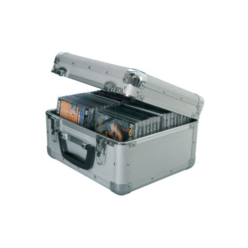 Citronic  Aluminium Metal CD Storage Box Flight Carry Case - Holds 40 - Secure Lock 2 Keys