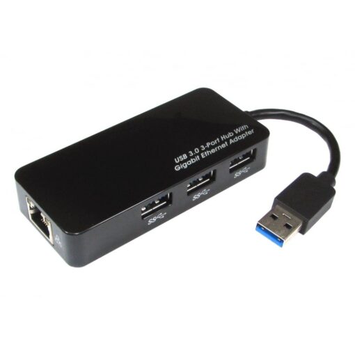 USB3.0 Gigabit Ethernet Adapter with 3 Port USB Splitter Hub