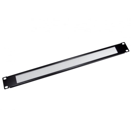 19 Inch Brush Strip Cable Management Panel, Sturdy 1U Rack Mount Brush Plate with White Bristles