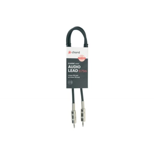 0.75m Chord Classic Audio Leads 3.5mm TRS Jack Plug to 3.5mm TRS Jack Plug