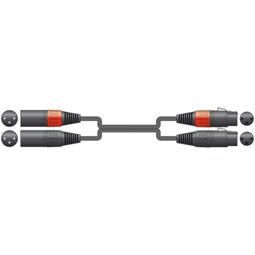 0.75m Citronic Classic Audio Lead 2 x XLR 3 Pin Female to 2 x XLR 3 Pin Male