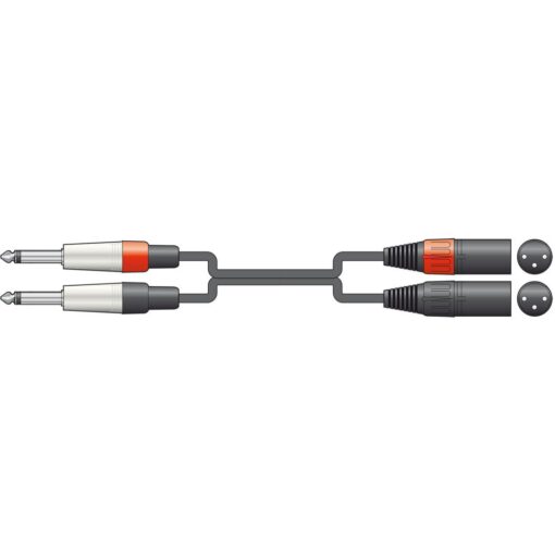 0.75m 2 x Male XLR to 2 x 6.35mm 1/4" Mono Jack Twin Lead / Audio Patch Cable