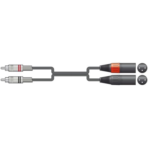 1.5m Twin Dual XLR 3 Pin Plug Plugs to 2 x RCA Phono Cable Lead