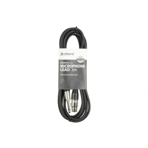 chord Essential Microphone Leads XLR Female - 6.3mm Mono Jack Plug