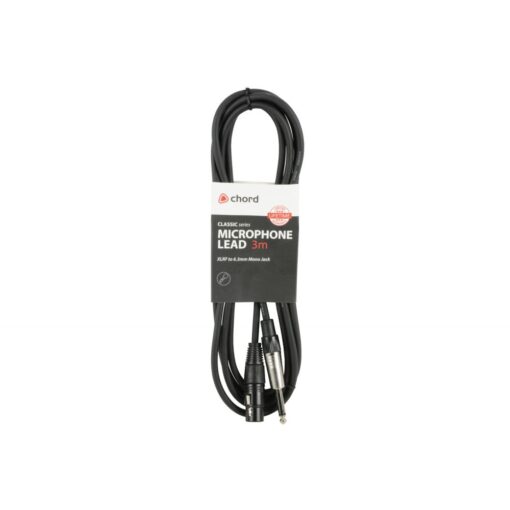 chord Classic Microphone Leads XLR Female - 6.3mm Mono Jack Plug