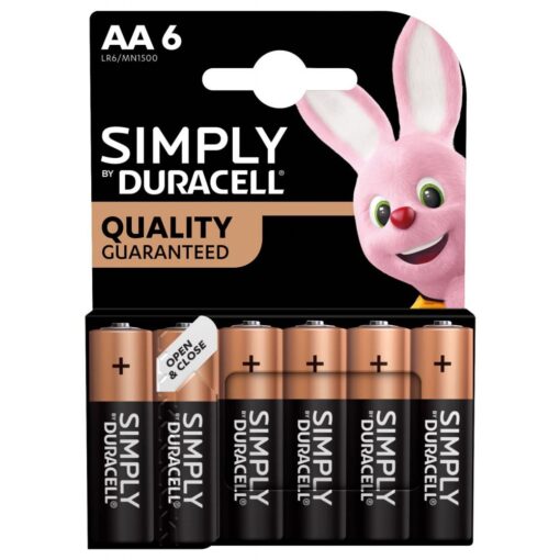 Duracell AA Simply Duracell Alkaline Batteries - 6 Pack