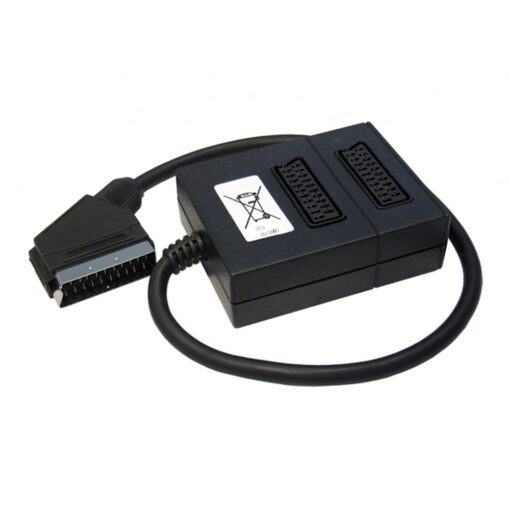 2 Way Scart Switch Box Splitter Lead Cable Plug Sockets Adaptor Combiner Joiner