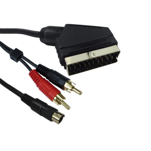 SCART Out to SVHS S-VHS S-Video Input & 2 Twin x RCA Phono Audio Cable Lead