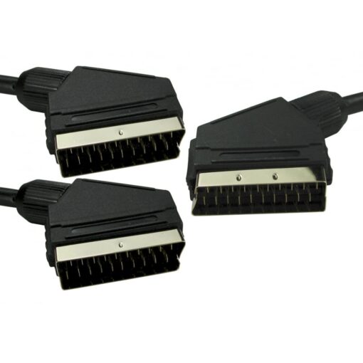 2 Way SCART Y Signal Splitter Cable, Gold Connectors RGB Lead, for TV/DVD/VHS/Xbox/Freeview/Sky Television/Game Console