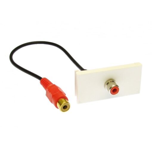RCA x1 Female to RCA x1 Female Red Phono Euro Module Plate Insert