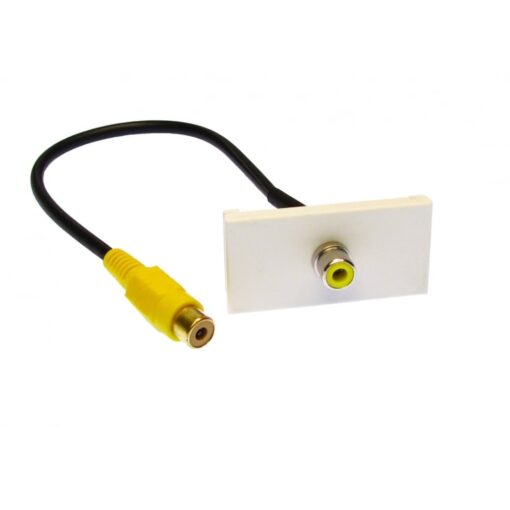 1 x RCA Yellow Composite Female to Female Euro Module Wall Plate