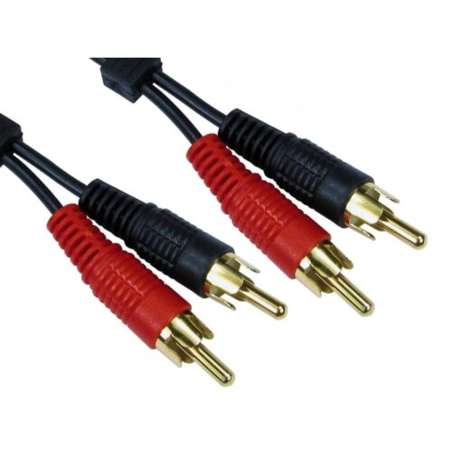 0.5m Twin RCA Phono Plugs to Twin RCA Phono Plugs Stereo Audio Cable