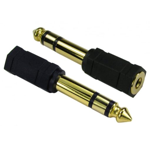 3.5mm Stereo Female Jack Socket to 6.35mm 1/4 inch Stereo Male Plug Adapter