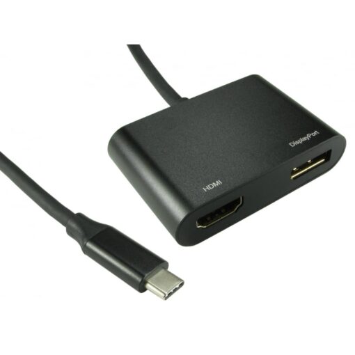 USB C Type-C to HDMI 2K4K 30Hz + DisplayPort 2K4K@60hz Adapter