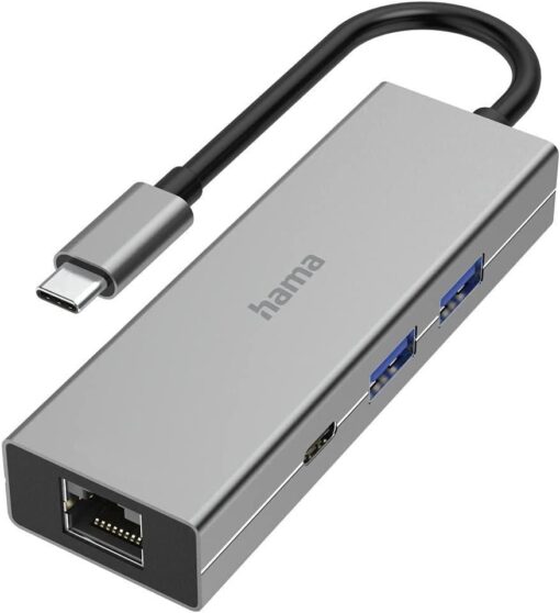 Hama Multiport Thunderbolt 3/4 USB-C Hub 4 Ports 2 x USB-A, USB-C, LAN Network