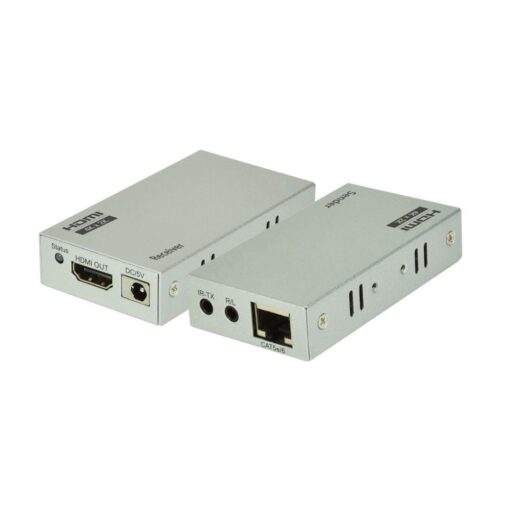 HDMI Extender Over Ethernet Kit, 4K and Full HD 1080p, 100m Range Over Single CAT5e/6 Cable, HDCP 2.2, with Audio Extraction and I...