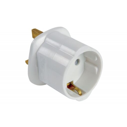 European Schuko CEE 7/7 Power Mains Socket to UK Travel Visitor Adaptor
