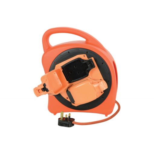Ex-Pro Weatherproof Mains Outdoor Electrical Extension Lead for Garden and DIY Tools, 13 Amp, IP54, 1 Gang Socket, Reel, 20m
