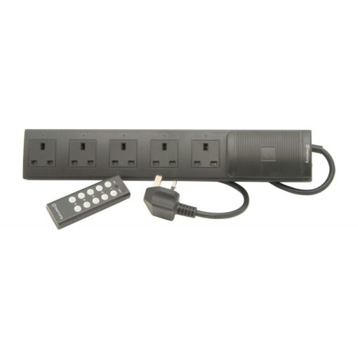 5 Way Gang REMOTE CONTROL SOCKETS Extension Lead Wireless PLUG 2.0m