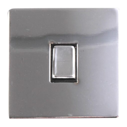 Screwless Light Switch Wall Plate, 1 Gang, 2 Way, 10AX 250V, Polished Chrome
