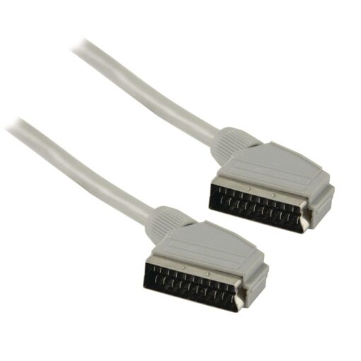 5m 21 Pin Scart Grey/Silver Coloured Quality Cable for TV VCR DVD