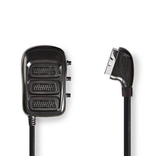 Nedis Switchable SCART Box | SCART Male - 3x SCART Female | 0.5 m | Black