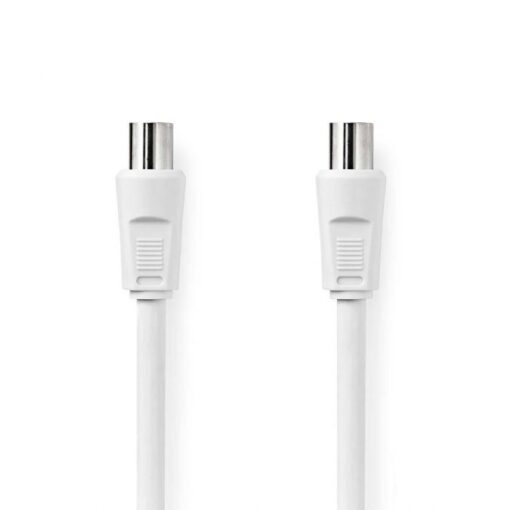 Coaxial Coax RF Digital TV Lead Aerial Antenna Male to Male Cable 2m - White