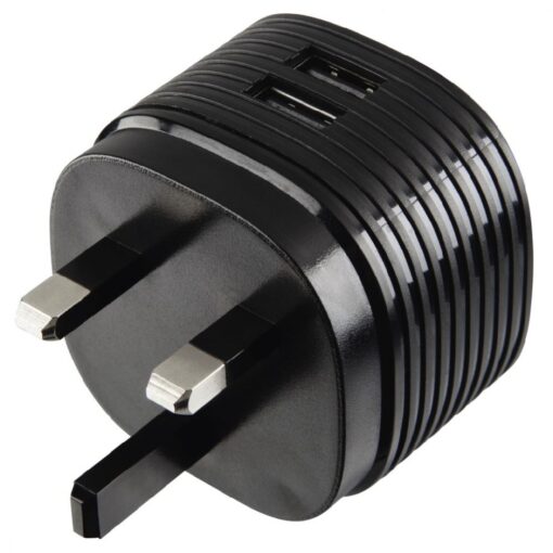 Hama "Dual" UK Mains USB Charger, 2.4A - Black