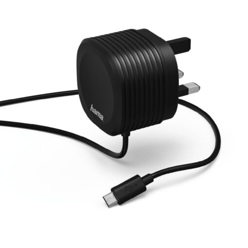 Hama Charger, micro USB, 2.4 A, with UK plug, black