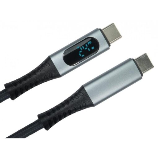 1m USB4 Type C USB-C 40Gbps Certified EPR Cable - Straight Connector - Digital Power Display