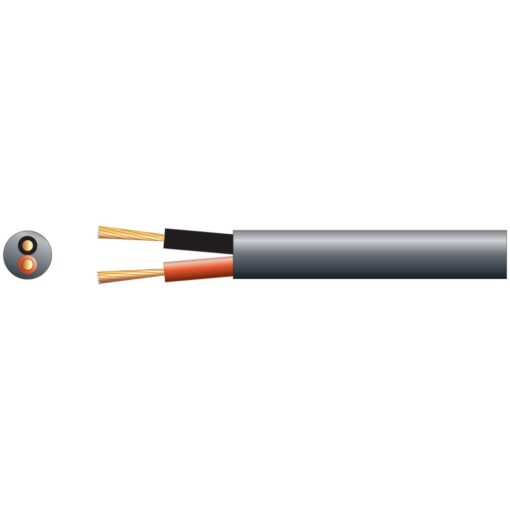 100m Black 100V Heavy Duty Insulated Line Speaker Cable 2 x 2.01m 8.0mm 25A