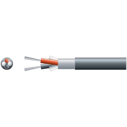 100m Black 5mm 2 Core Round Overall Lap Screen Speaker Cable