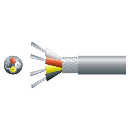 100m Grey 5.5mm 4 Core Overall Braided Screen Audio / Speaker Cable