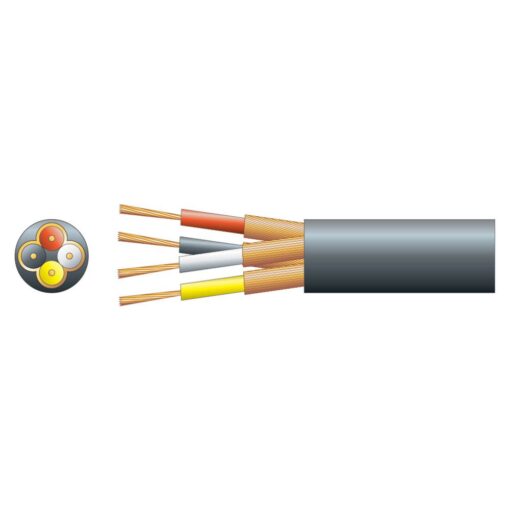 100m Black 4.5mm Round 4 Core Individual Lap Screen Audio/Speaker Cable