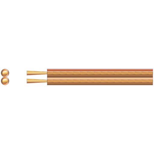 100m Clear Speaker Cable High Quality Figure 8 2 x (79 x 0.15mm)
