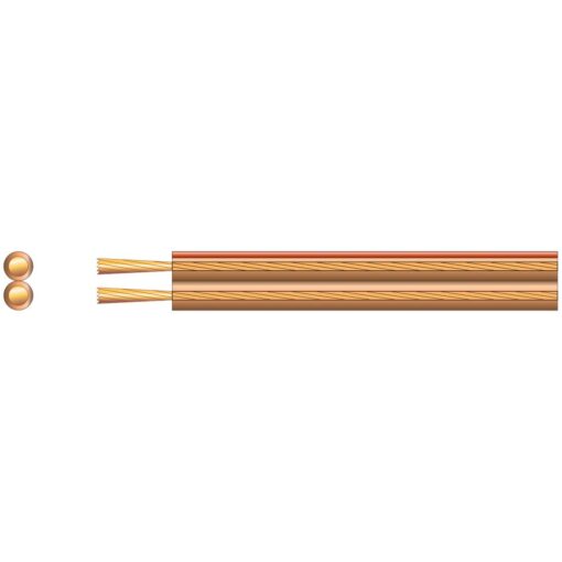 100m Economy Transparent Speaker Cable, 2 x (32 x 0.2mmØ)