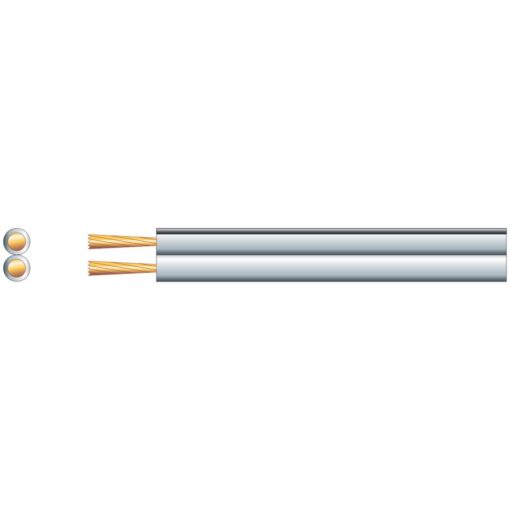 100m White Economy Fig 8 Speaker Cable - CCA 2 x (42 x 0.2mm)