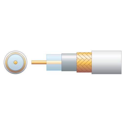 100m Reel RG6 75 Ohms Air Spaced Coaxial Cable - CCA Braid - White