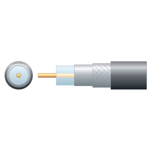 100m Reel RG6 75 Ohms Air Spaced Coaxial Cable - Aluminium Braid - Black