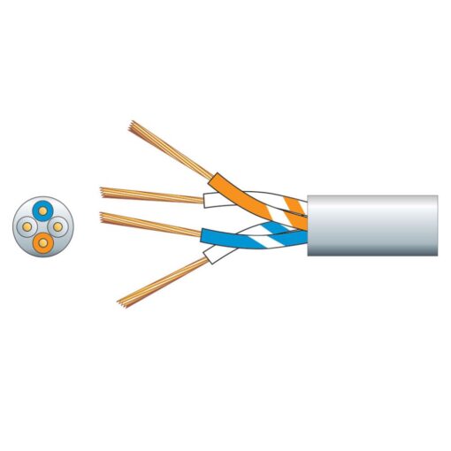 Mercury 808.211UK 2 Pairs Telephone Cable CCS White 100m