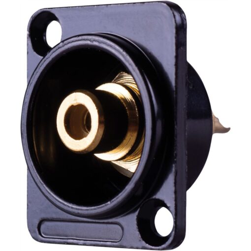 Ex-Pro Chassis mount RCA Phono socket Compatible with D series holes. Fixings screws supplied.