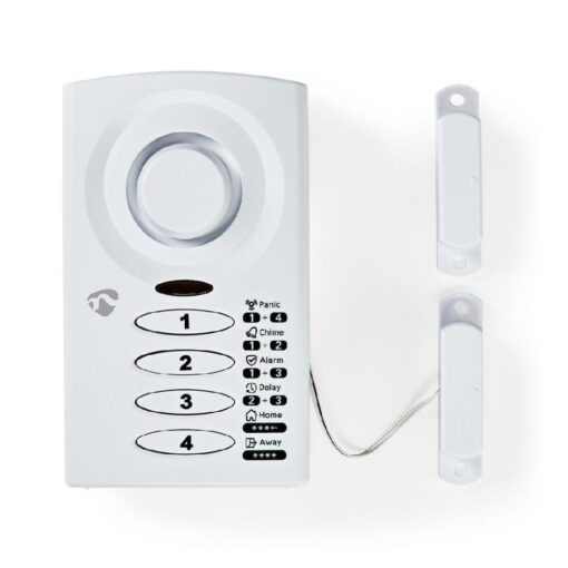 Keypad Operated Alarm, Magnetic Window Door Sensor with 3 Modes, Entry Chime Panic 85dB Siren Security for Home Shop Shed Garage