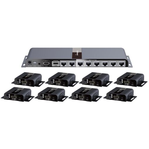 AV-Pro 500220  8 Way HDMI with loop out [1 Input 1 Loop 8 Output Extended] Distributor Splitter CAT6 with IR Control