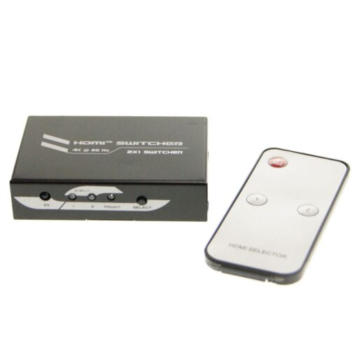 Ex-Pro AV-Pro 160303 2 Port HDMI IR Remote Switch- 2x1 (2 way input 1 output) - v2.0 HDMI HDCP 2.2
