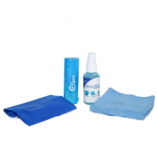 Ex-Pro LCD Screen Cleaning Kit complete with cloth, brush and bag.