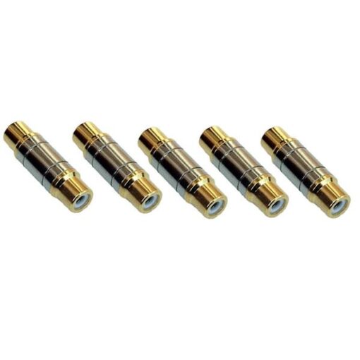 Ex-Pro® Professional Phono Female to Female Adapter/Coupler 24K Gold [x5 PACK]