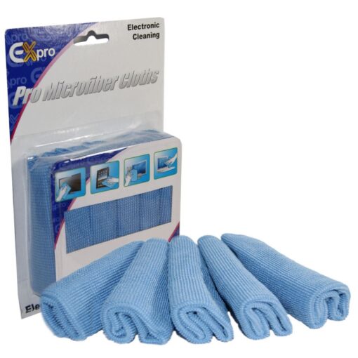 Ex-Pro Optical Microfibre Screen/Lens Cleaning Cloth for Plasma/LCD/TFT/Camera/Tablet/iPhone/iPad (Pack of 5)